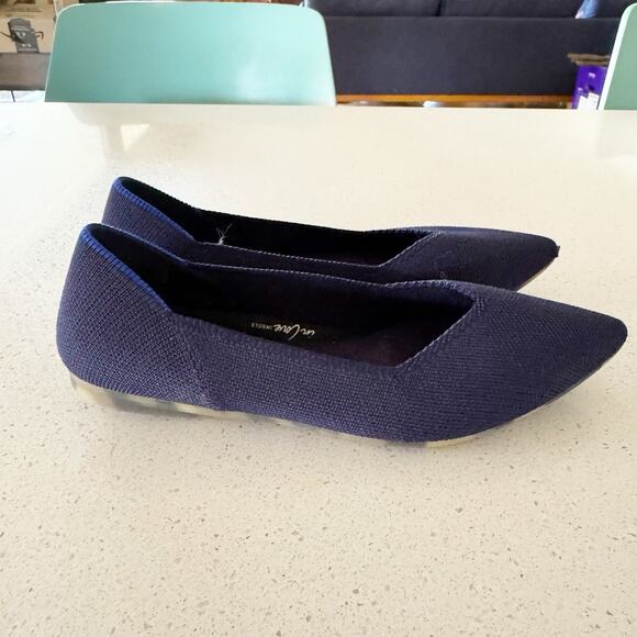 Rothy’s The Point Women US 5 Maritime Navy Blue Luxury Flats Shoes - Picture 6 of 9